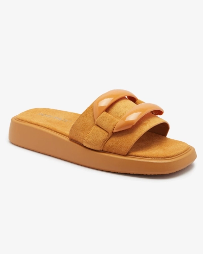 Tongs marron pour femme en suédine écologique Omve - Footwear