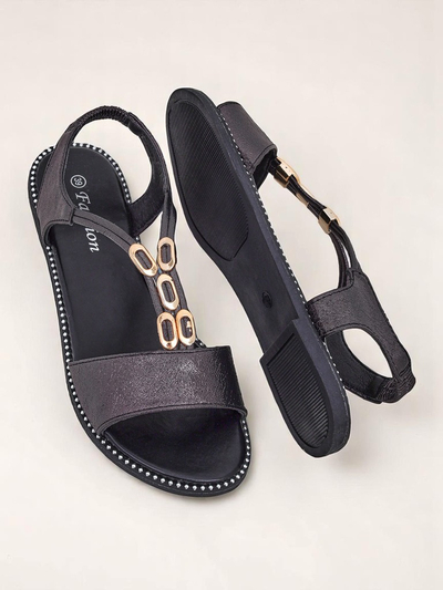 Royalfashion Sandales pour femmes avec lanières décoratives Siena Glow