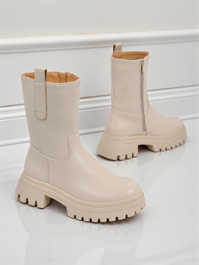 Bottines montantes pour femmes en cuir écologique Scarlet Mist