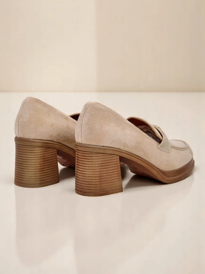 Royalfashion mocassins à talons carrés pour femmes Evelay