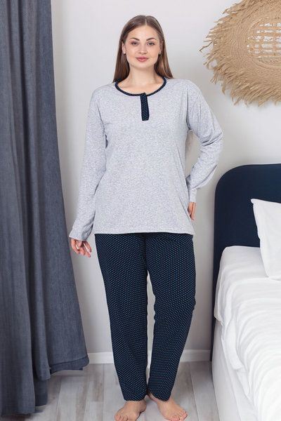 Royalfashion Pyjama 2 pièces en coton pour femmes TAILLE PLUS