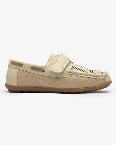 Mocassins ajourés pour enfants en beige Nexxc- Footwear