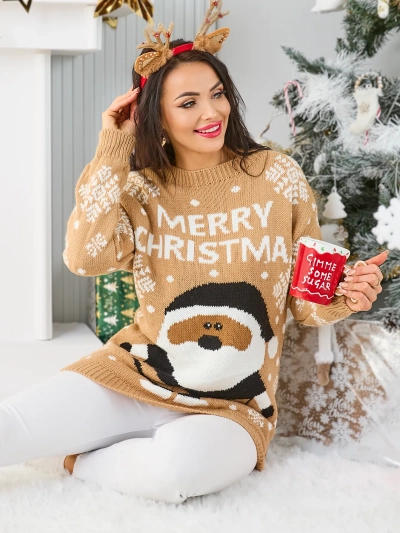 Pull de Noël pour femmes Royalfashion avec Père Noël
