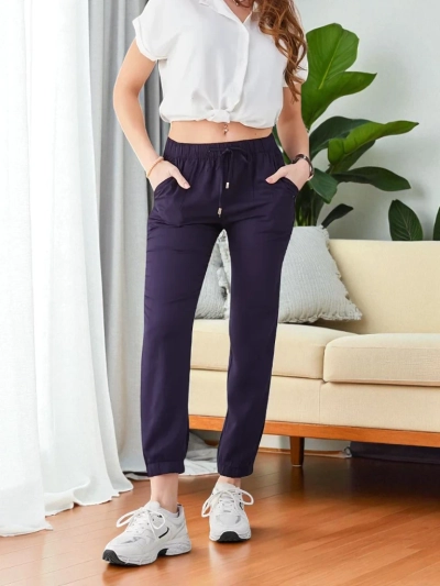 Sofía Pantalon Long en Lyocell Granat