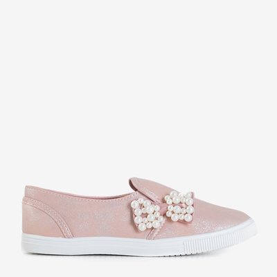 Baskets enfant rose clair avec nœud Malasio - Footwear