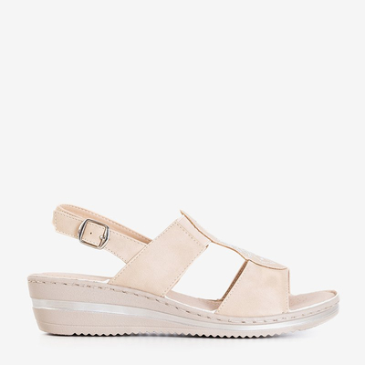 Sandales compensées beiges femme Fregato - Chaussures