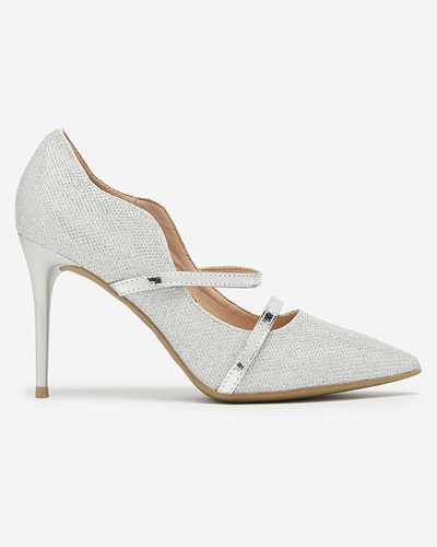 Escaliers à talons aiguilles argentés pour femmes avec paillettes Esleea - Chaussures