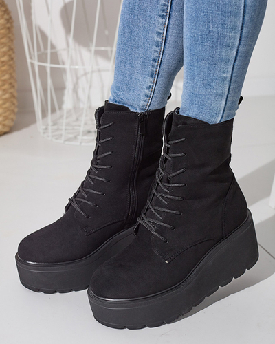 Bottines compensées noires Jeanne - Chaussures