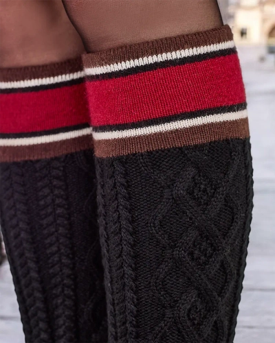 Royalfashion Bottes de style snowboot pour femmes avec une tige semblable à une chaussette Kokumi