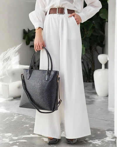 Sac à main en cuir verni pour femmes avec embossage