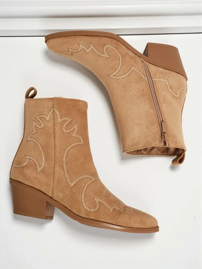 Bottines femme style santiags Velvet Ash – à talons