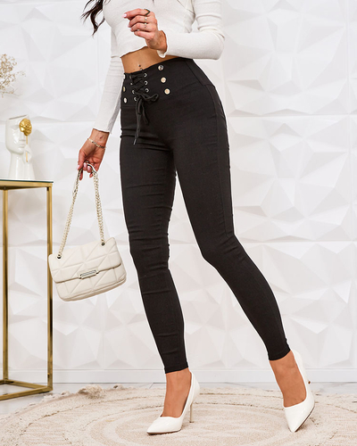 Royalfashion Pantalon teggings femme avec bordures décoratives