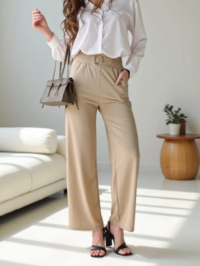 Pantalons larges pour femmes Royalfashion avec une boucle décorative