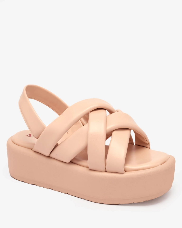 Royalfashion Powder Sandales à plateforme en éco-cuir pour femme Ivenika