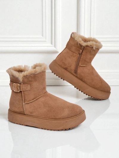 Royalfashion Bottes courtes style bottes de neige pour femmes Winter Crest