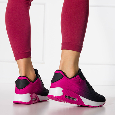 Chaussures de sport femme noires et fuchsia sur la plateforme Tigeris - Footwear