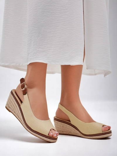 Sandales compensées ouvertes Royalfashion pour femmes Tafenis