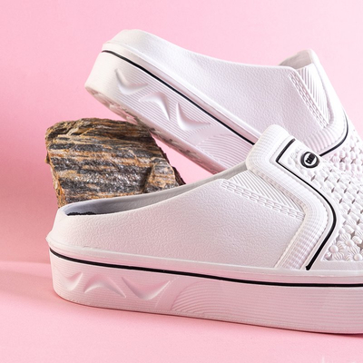 Pantoufles de piscine en caoutchouc blanc Sunsino pour femmes - Chaussures