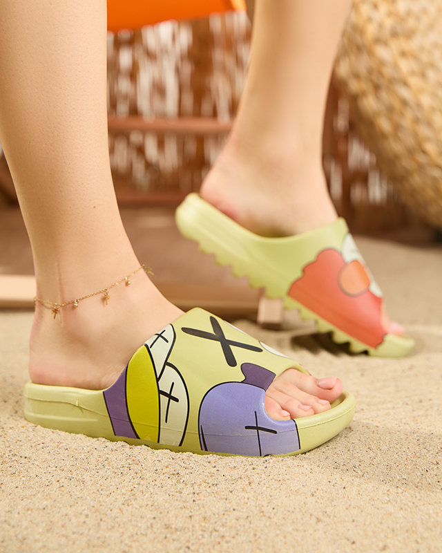 OUTLET Chaussons femme verts par Elmino - Chaussures