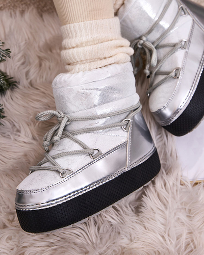 Royalfashion Bottes de neige à lacets pour femme Yevnoie