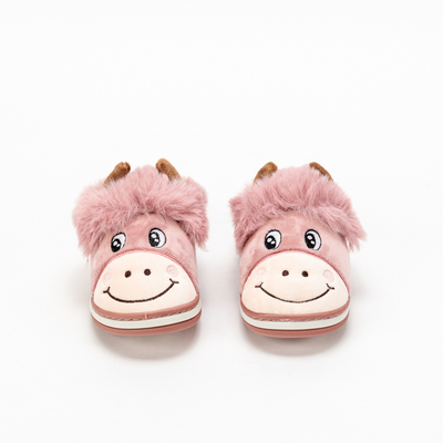 Chaussons bébé taureau rose Animmes - chaussures