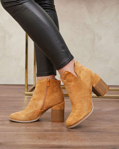 Royalfashion Camel Bottes à talon aiguille Teascir pour femme