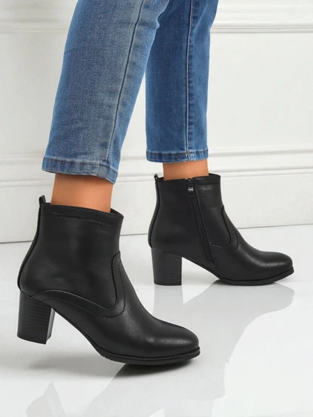 Bottines pour femmes en cuir écologique à talons Lunar Crest