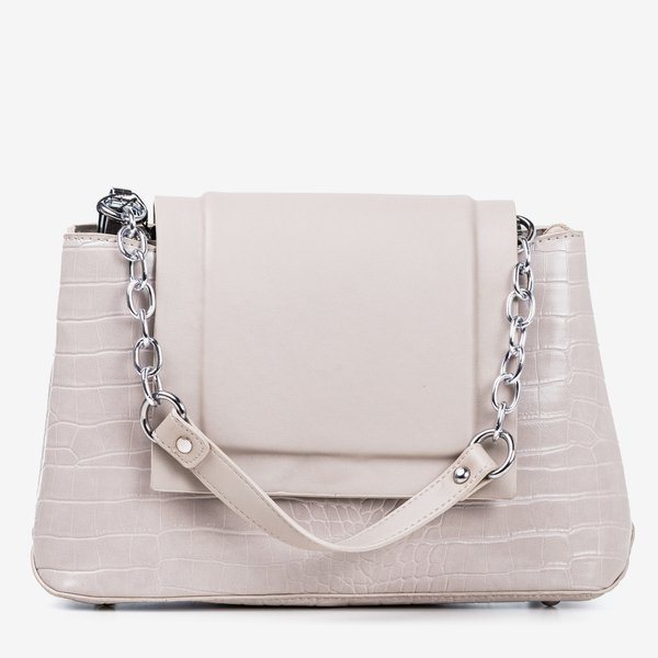 Sac à main femme gris avec gaufrage animalier - Sacs à main