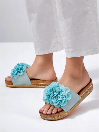 Royalfashion Tongs pour femmes avec fleurs Focce