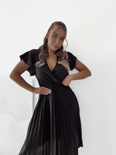 Royalfashion Robe midi plissée pour femme