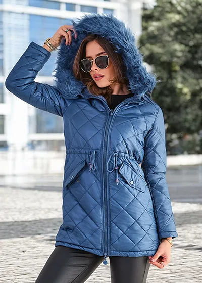 Royalfashion Veste matelassée pour femme en bleu