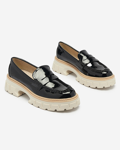 Mocassins laqués noirs pour femmes Mewira - Footwear