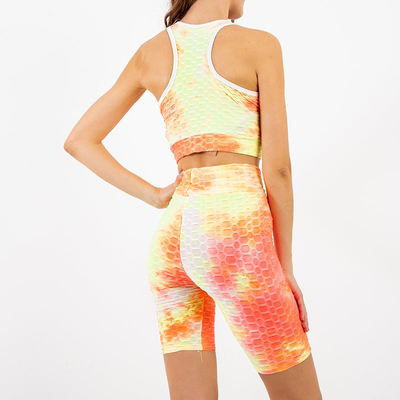 Ensemble de sport 2 pièces Tie Dye orange pour femme - Vêtements