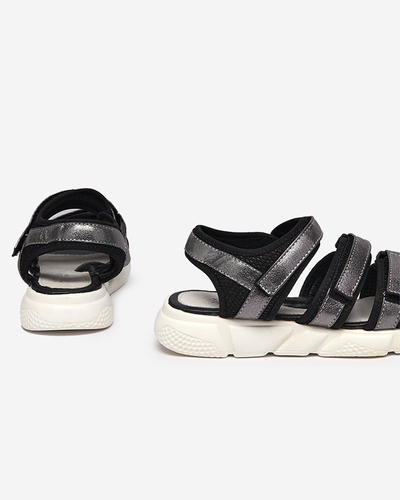 Sandales pour filles fermées par velcro en graphite Mumin - Footwear