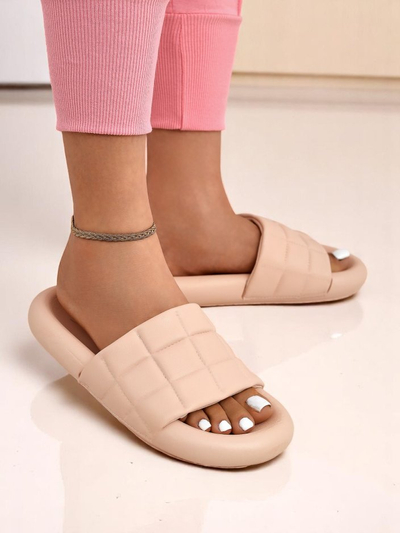 Royalfashion Claquettes plates pour femmes Quilt Walk