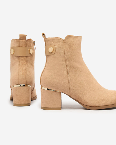 Royalfashion Bottes basses à talon aiguille pour femme en marron clair Dogdas