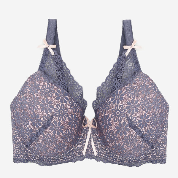Soutien-gorge rose pour femme avec dentelle violette - Sous-vêtements