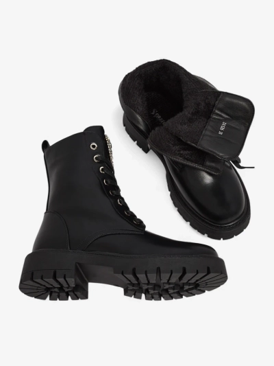 Bottines pour Femmes Luna Noires en Cuir Élégantes pour l'Automne