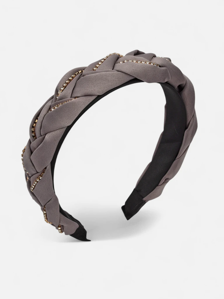Royalfashion Serre-tête tressé orné de zircons