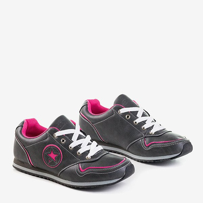 Chaussures de sport grises avec inserts roses Monti - Chaussures 1