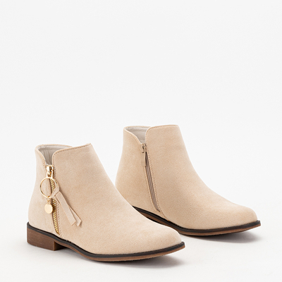 Bottines en daim écologique beige Eksa - Chaussures