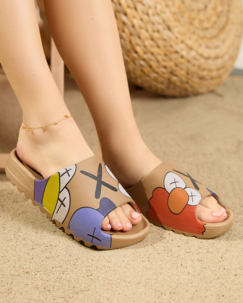 Pantoufles Elmino dorées pour femmes - Chaussures