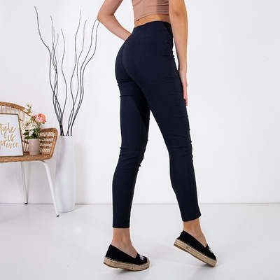 Legging femme bleu marine à boutons - Vêtements