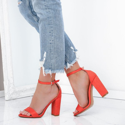 Sandales orange sur le poteau Annie - Chaussures 1