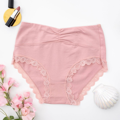 Culotte femme rose avec dentelle PLUS TAILLE - Sous-vêtements