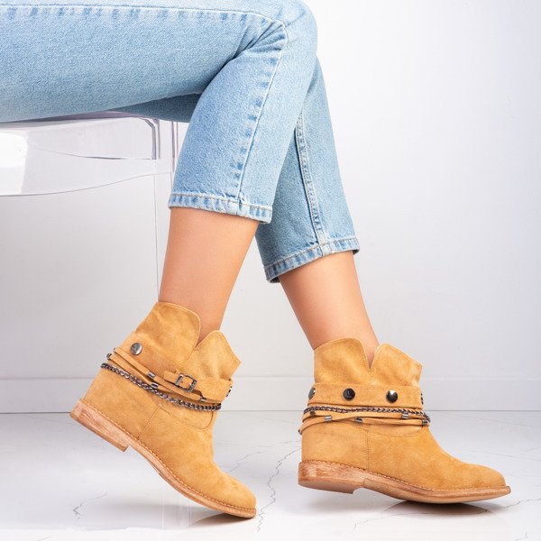 Bottes cowboy marron sur talon compensé indoor Salem - Footwear