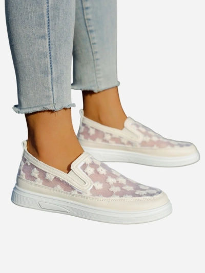 Mocassins pour femmes Royalfashion en maille avec fleurs Emzos