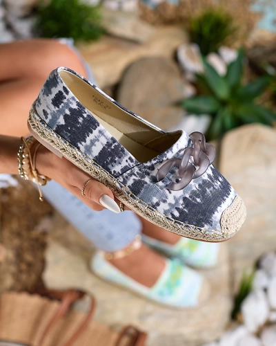 Royalfashion Espadrilles noires pour femme avec imprimé Serffio