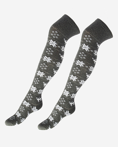 Chaussettes de Noël gris foncé pour femmes- Sous-vêtements