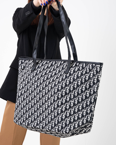 Sac noir et blanc avec impression - Sacs à main